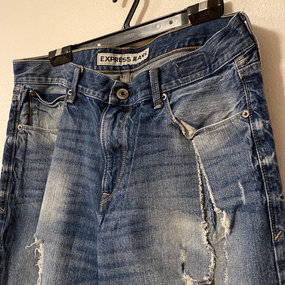 Express Extreme Distress Mens Jeans